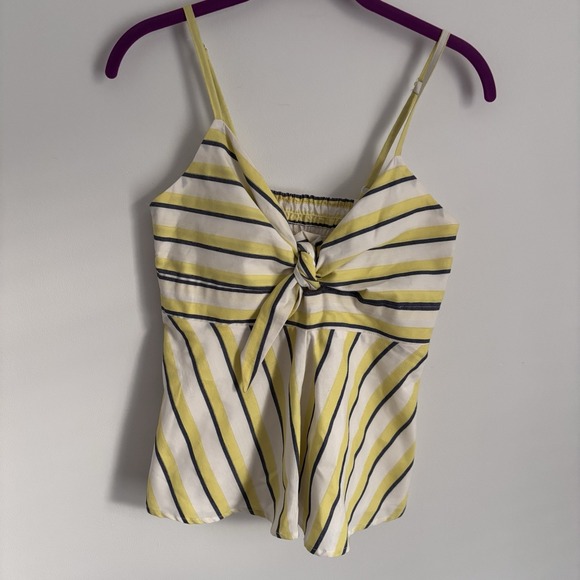 cupcakes & cashmere Tops - cupcakes and cashmere Women's Kerria Babydoll Top Size XS Yellow Stripe Coastal